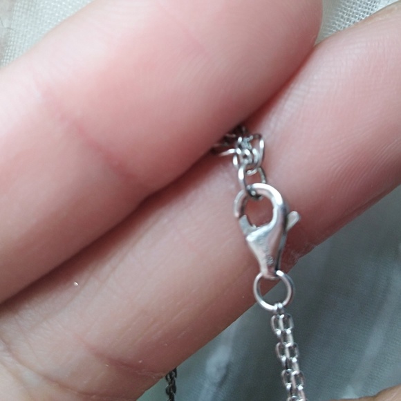 Sterling Silver Bar and cz Solitare necklace - Picture 4 of 4